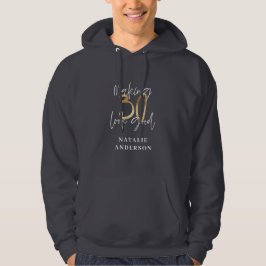 Den moderna snyggten Black and guld 30års födelsed Hoodie