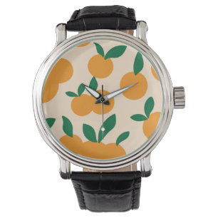 Den moderna Snyggten Citrus Fruit Orange Mönster Armbandsur