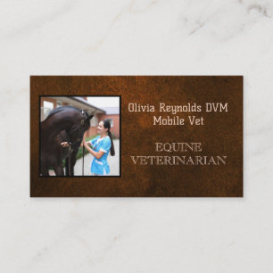 Den moderna Snyggten Equine Veterinarian Brown Str Visitkort