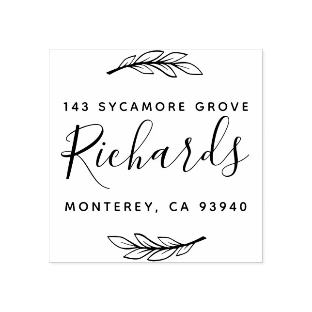 Den moderna Snyggten Family Namn-Returadressen för Stämpel (Tryck)