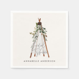 Den moderna snyggten för bladbohemiska bakgårdar pappersservett