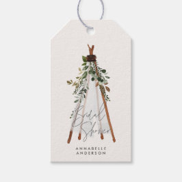 Den moderna snyggten för bladbohemiska bakgårdar presentetikett