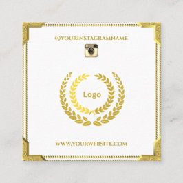 Den moderna Snyggten Guld White-Eleganten Fyrkantigt Visitkort