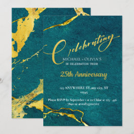 Den moderna snyggten, guldårsdagen bröllop inbjudningar