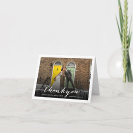 Den moderna snyggten skrivar kortet för tack kort