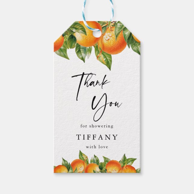 Den moderna sommarOrangen Citrus-Möhippan Lemon Presentetikett (Framsidan)