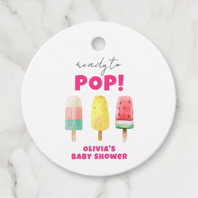 Den moderna sommarpopulationen Ice Cream Baby Show Gåvor Etiketter (Framsida)