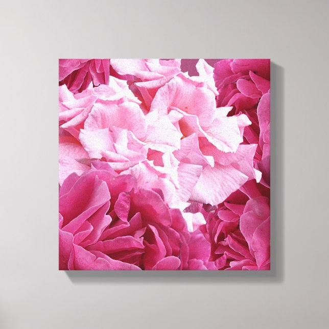 Den moderna söt-bran i abstrakt, rosa ros canvastryck (Framsida)