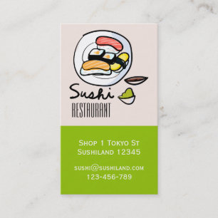 Den moderna Söta Sushi-restaurangen eller catering Visitkort