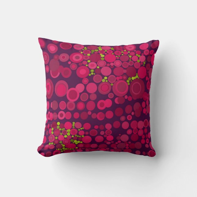 Den moderna Stil-Abstrakten dots Deep Rosa Cushion Kudde (Framsida)