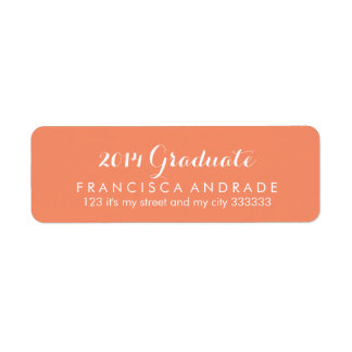 Den moderna Student-kalligrafin i Coral Studenten  Returadress Etikett