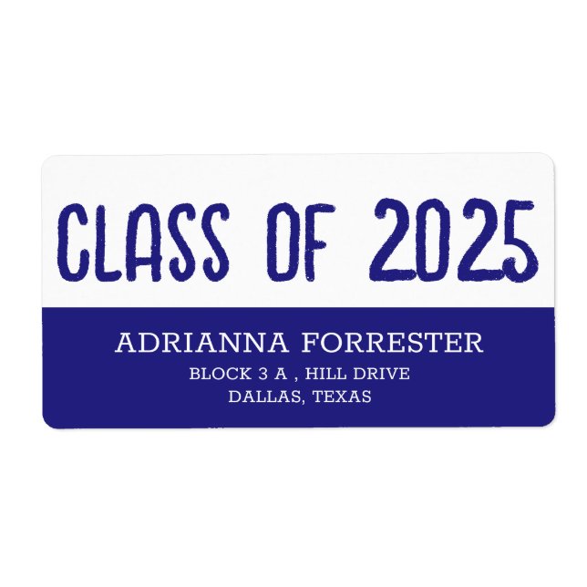 Den moderna Student-klassen 2025, marinblått och v Fraktsedel (Framsidan)