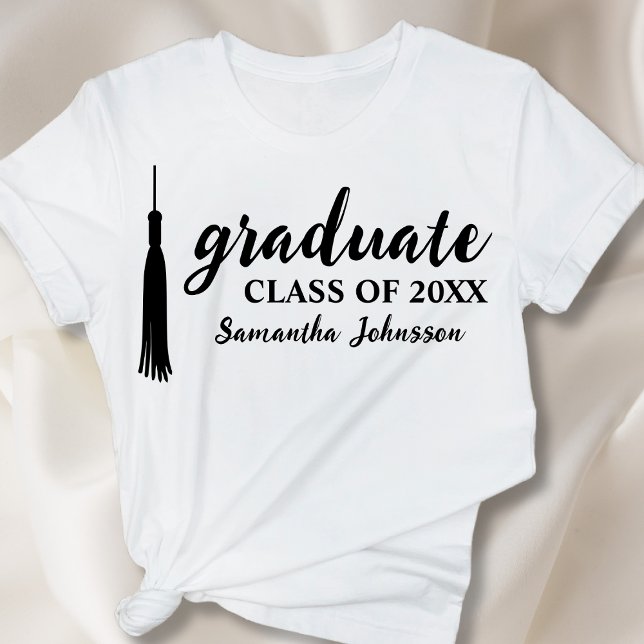Den moderna Student Namn-Personligen 2024 Studente T Shirt (Modern Graduate Name Personalized 2024 Graduation T-Shirt)