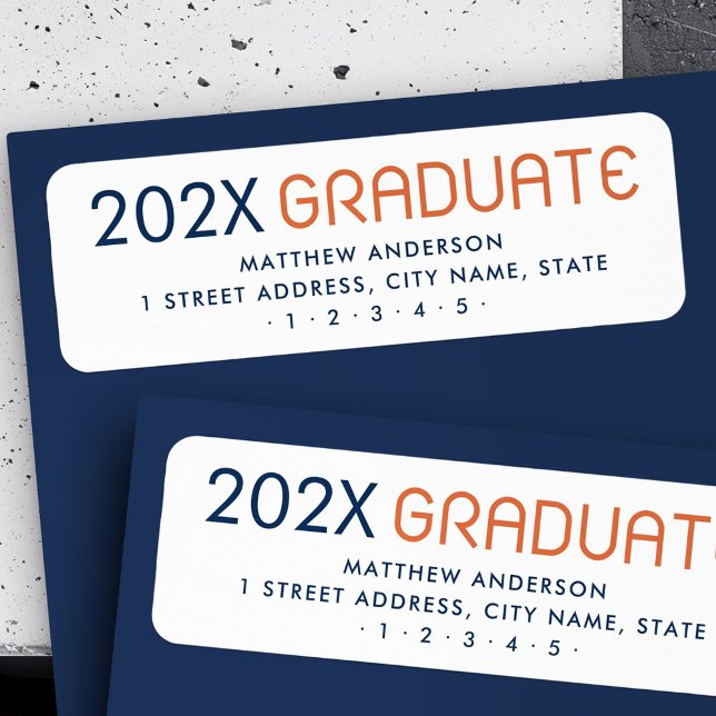 Den moderna studenten-returadressen student returadress etikett (Modern graduation year graduate return address label)