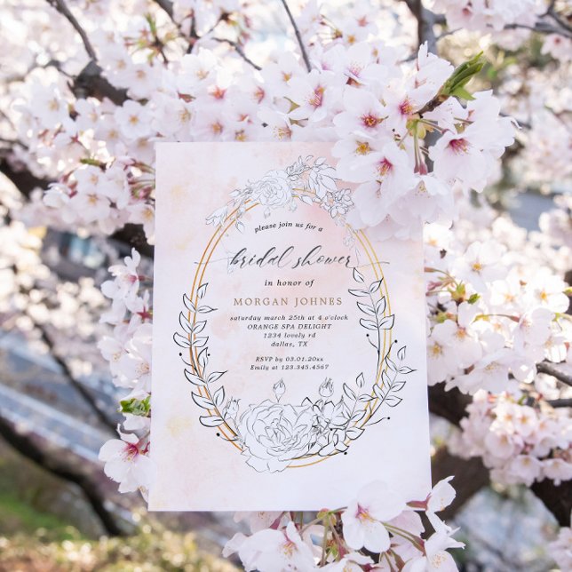Den moderna, subtila Möhippan för  Blommigt Inbjud (Skapare uppladdad)