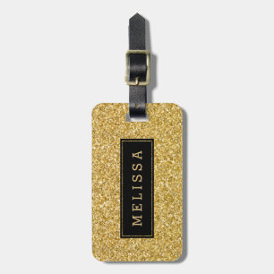 Den moderna svarta accenten Guld Glitter Struktur Bagagebricka