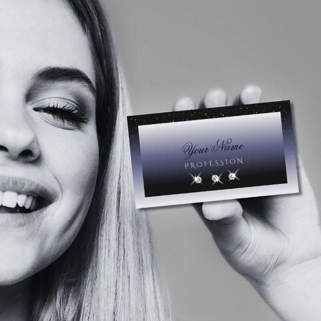 Den moderna svarta blå Gnistran judar i svart Eleg Visitkort (Skapare uppladdad)