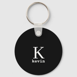 Den moderna svarta eleganten Monogram namn personl Nyckelring