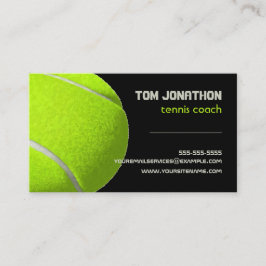 Den moderna svarta fluorescerande gulten tennis bo visitkort