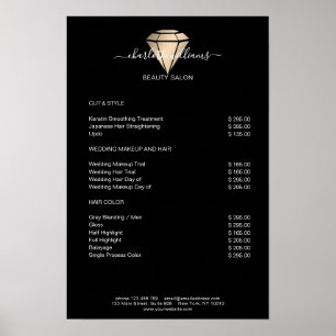 Den moderna svarta Guld-Prisa listan Poster