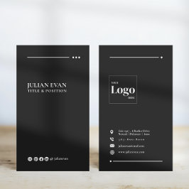 Den moderna svarta minimalistiska Professionellen  Visitkort