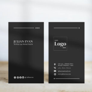 Den moderna svarta minimalistiska Professionellen Visitkort
