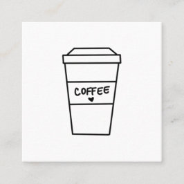 Den moderna svarta och vita minimalistiska kaffeka fyrkantigt visitkort