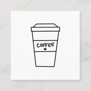 Den moderna svarta och vita minimalistiska kaffeka fyrkantigt visitkort