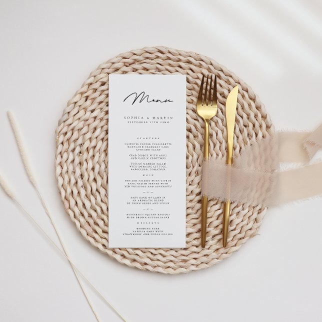 Den moderna svarta vita Eleganten - minimalistisk  Meny (Skapare uppladdad)