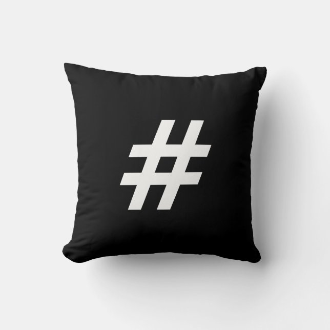 Den moderna svarten & vit nr. Pound undertecknar Kudde (Framsida)