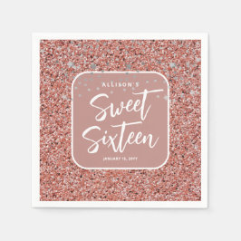 Den moderna svenska Personligen 16 Ro Guld Glitter Pappersservett