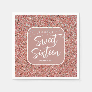 Den moderna svenska Personligen 16 Ro Guld Glitter Pappersservett