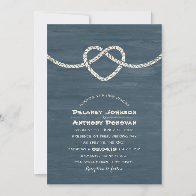 Den moderna tidslinjen Knot Unique Beach Nautical  Inbjudningar (Framsida)