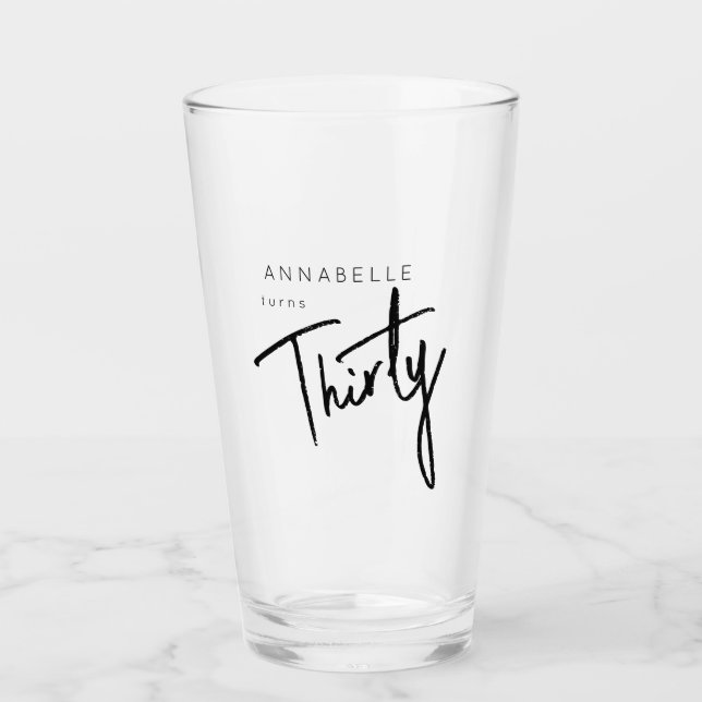 Den moderna trettionde trettionde trettionde födel glaskopp (Framsida)