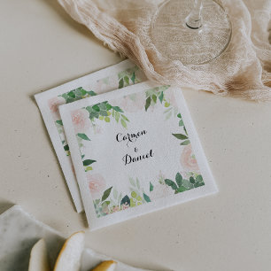 Den moderna tropiska Blommigten Bröllop Napkin Pappersservett