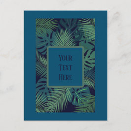 den moderna tropiska mörken handflatan löv, fikond vykort