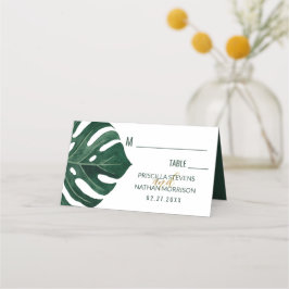 Den moderna tropiska schweiziska osten Löv Guld Br Placeringskort