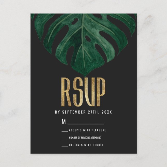 Den moderna tropiska schweiziska ostens OSA Löv Gu Vykort (Framsida)