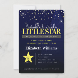 Den moderna Twinkle Twinkle Little Star Baby Showe Inbjudningar