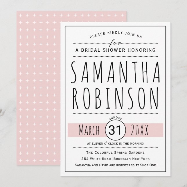 Den moderna typografiskanningen grönt bröllop möhi inbjudningar (Fram/baksida)