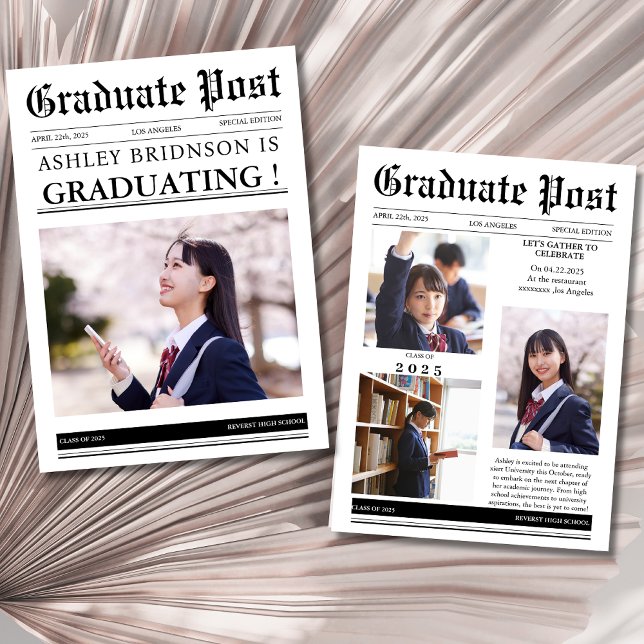 Den moderna unika tidningen studenten inbjudningar (Skapare uppladdad)
