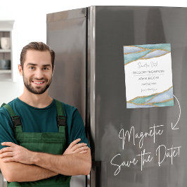 Den moderna vattenfärgen guld accent spara datum m