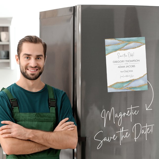 Den moderna vattenfärgen guld accent spara datum m (Skapare uppladdad)