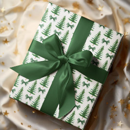 Den moderna vattenfärgen Jul-Grönten Gräs Träd Presentpapper