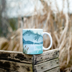 Den moderna vattenfärgen Låt oss Äventyr från börj Kaffemugg