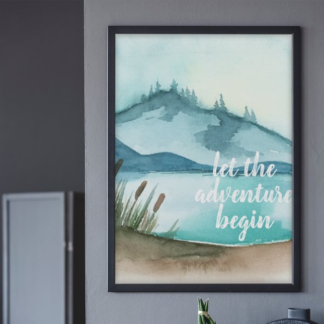 Den moderna vattenfärgen Låt oss Äventyr från börj Poster (Skapare uppladdad)