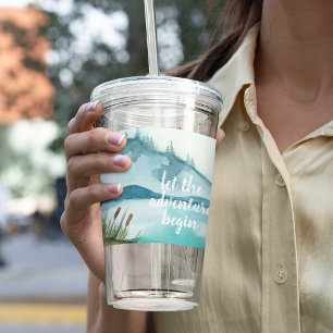 Den moderna vattenfärgen Låt oss Äventyr från börj Take Away Mugg