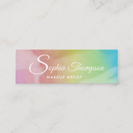 Den moderna vattenfärgen skrivar regnbågen - mini visitkort