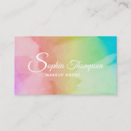 Den moderna vattenfärgen skrivar regnbågen - visitkort