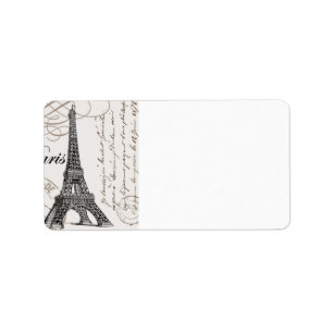 Den moderna vintagen Eiffel Torn Adressetikett